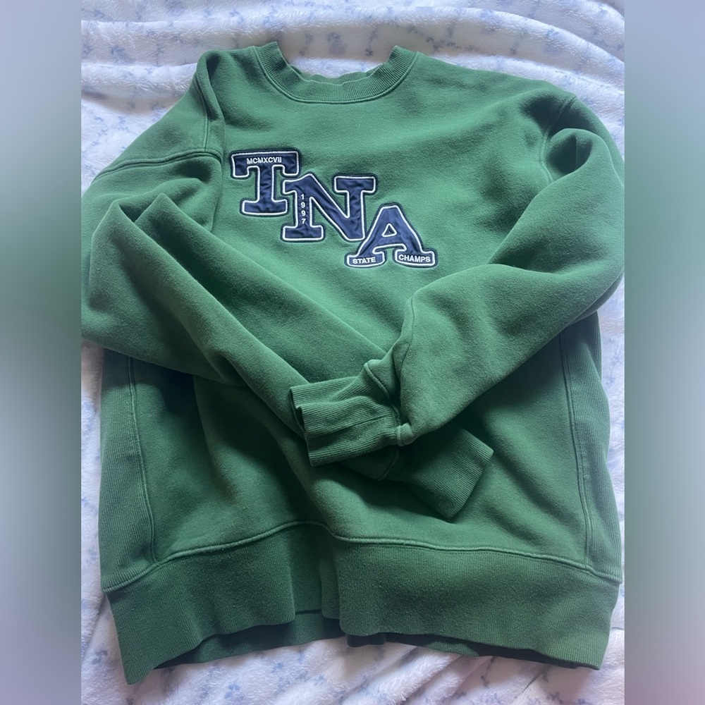 Aritzia TNA Green Boyfriend Fit Sweatshirt